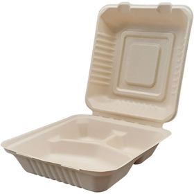 ムギ&タケフードパック 3PARTITION withPLA 50枚 Y018087