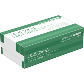 エルフォーレ ペーパータオル ダブル 中判 1袋(200組400枚入) Y007001