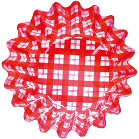 VIVIDケース 丸型8号 チェック赤 500入 1本 Y003786