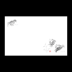 テーブルマット尺3#106 沢がに(墨絵) 100枚 Y004557