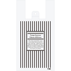 レジ袋 M ストライプ クリア【PB】 100枚 Y012257