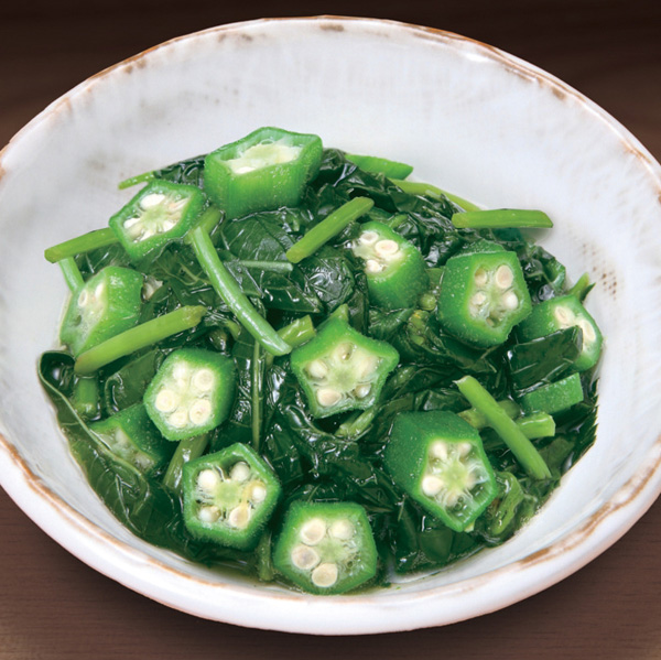 カンタン味菜 モロヘイヤとオクラのおひたし（しょうが風味） 500g 20127 販売期間4月末-8月｜食彩ネット