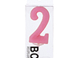 ナンバーキャンドル 2番パステルローズ (33X15X94mm) 10個