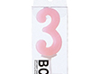 ナンバーキャンドル 3番パステルライトピンク (33X15X94mm) 10個