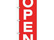 のぼり 26634 OPEN 白字赤地 ゴシック 1枚 Y014196